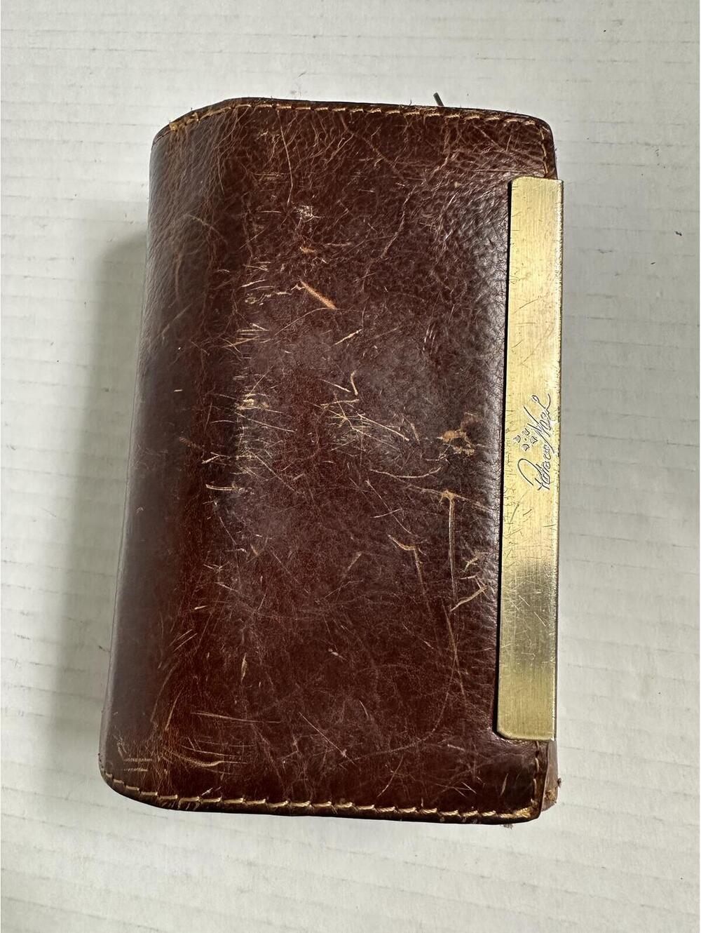 Vintage Patricia Nash Cametti Distressed Brown Leather trifold Wallet